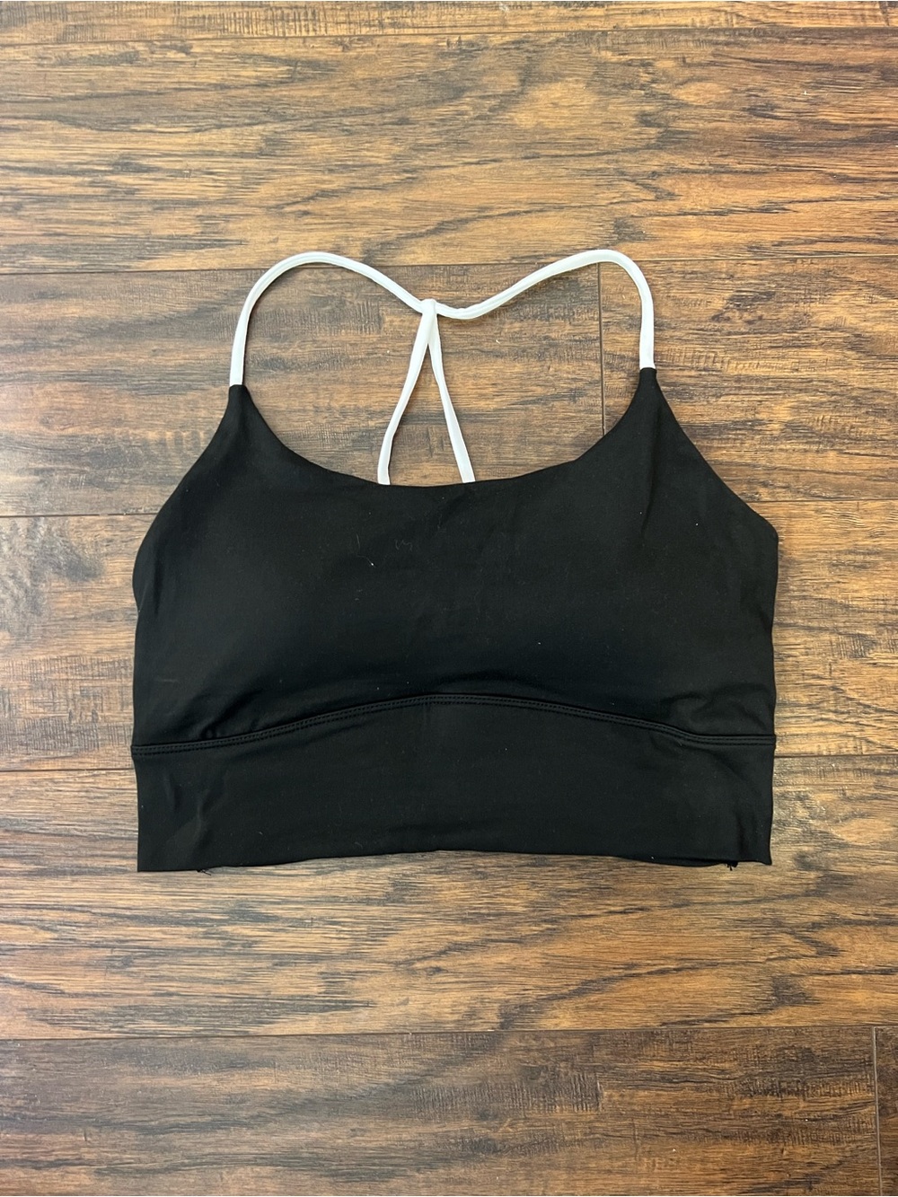 SHEIN Black Sports Bralette with White Straps
